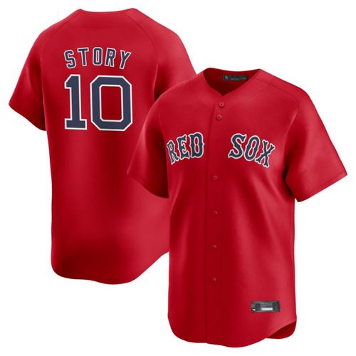 Custom #10 Red BOS Baseball Shirt Top
