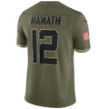 Custom #12 Olive NYJ Football Shirt Top