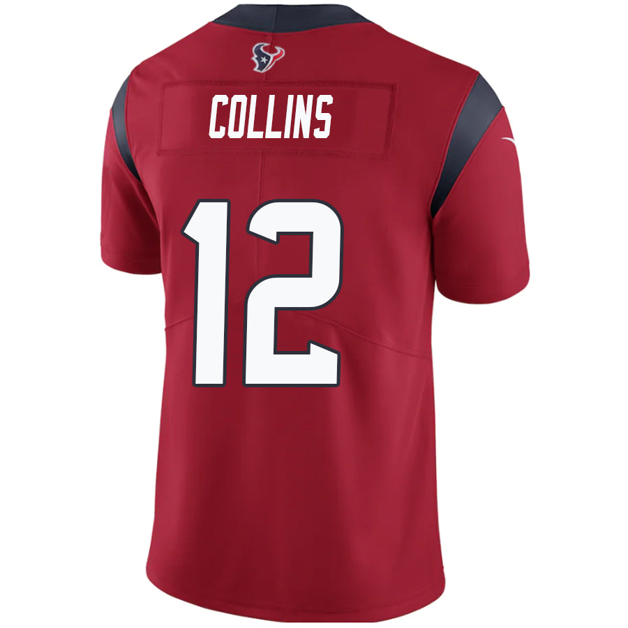 Custom #12 Red HOU Football Shirt Top