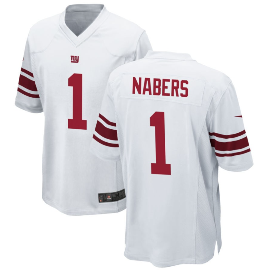 Custom #1 White NYG Football Shirt Top