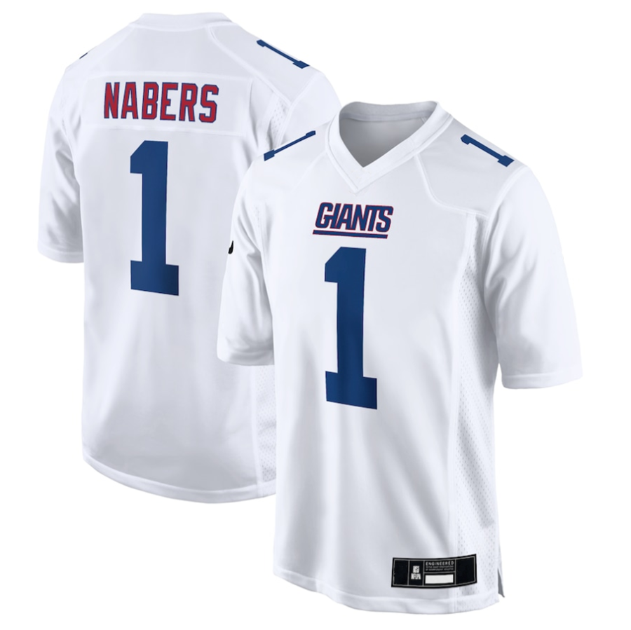 Custom #1 White NYG Football Shirt Top