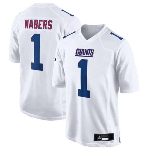 Custom #1 White NYG Football Shirt Top