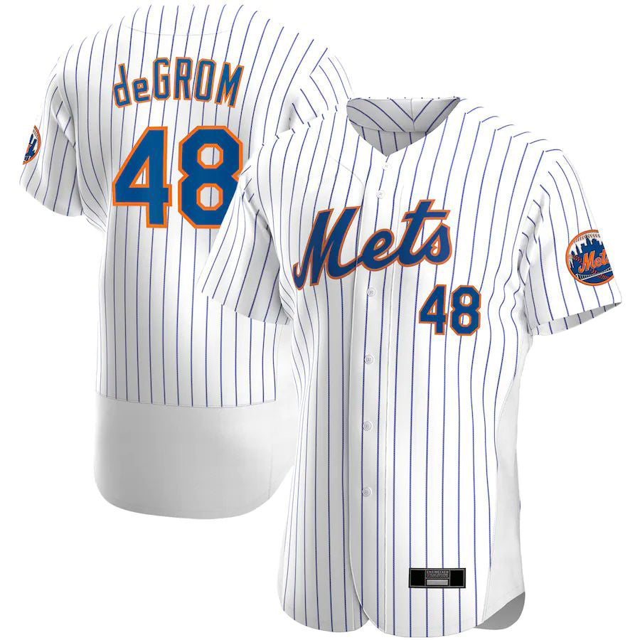Custom #48 White NYM Baseball Shirt Top