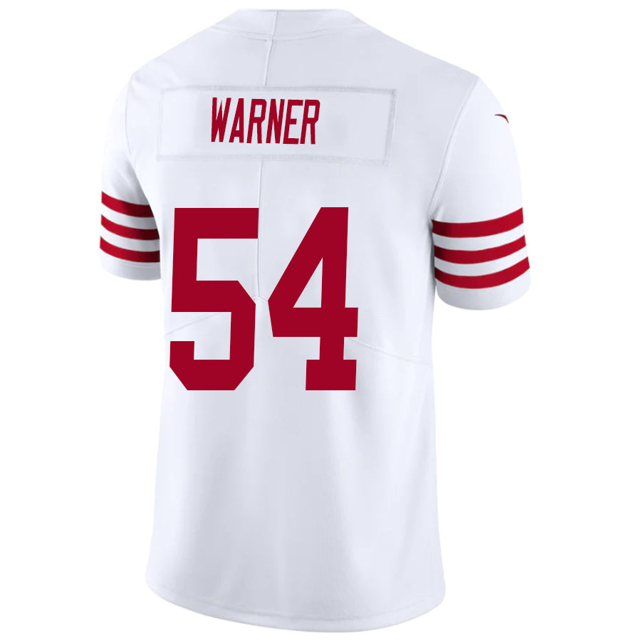 Custom #54 White SF Football Shirt Top