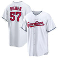 Custom #57 White CLE Baseball Shirt Top