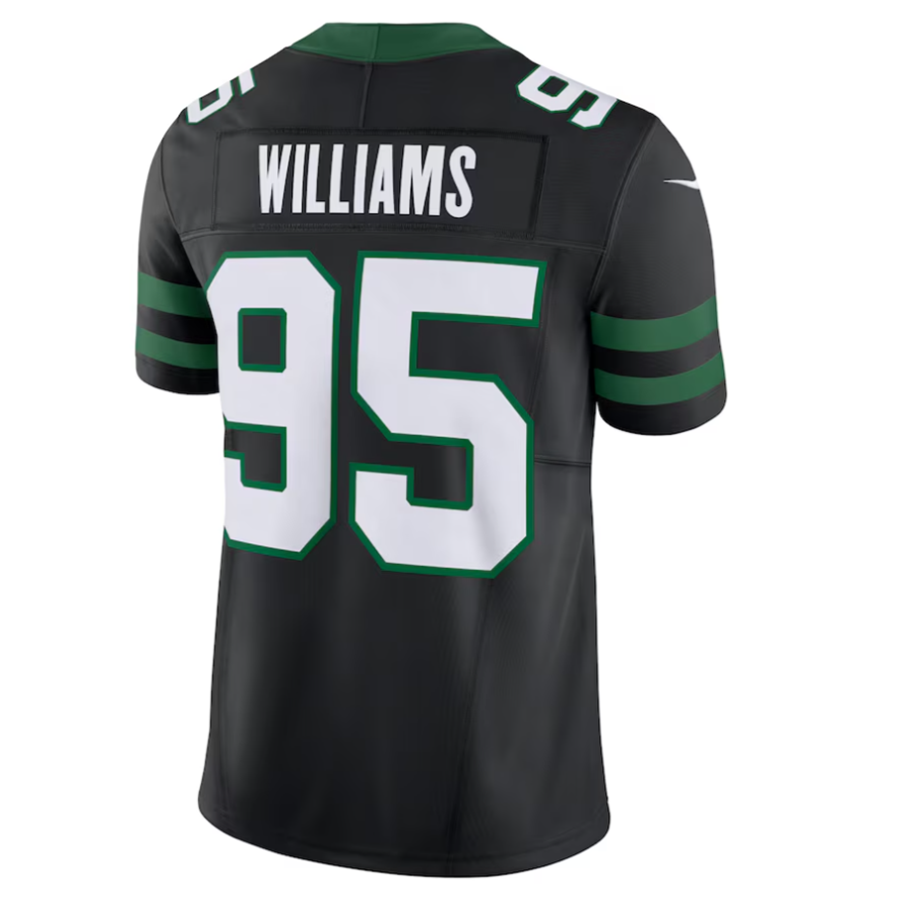 Custom #95 Black NYJ Football Shirt Top