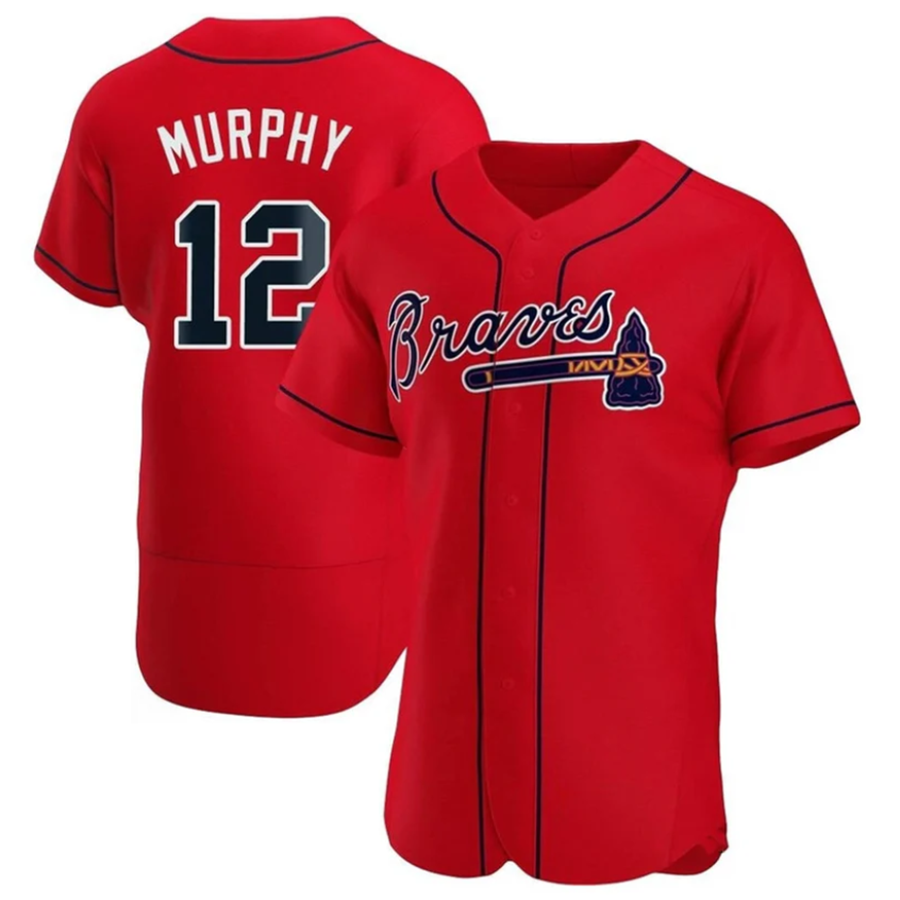 Custom #12 Red ATL Baseball Shirt Top