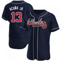Custom #13 Navy ATL Baseball Shirt Top