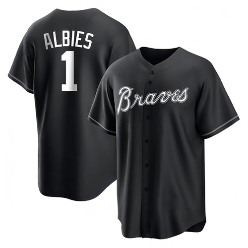 Custom #1 Black ATL Baseball Shirt Top