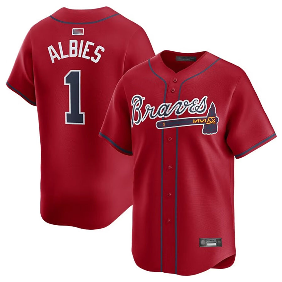 Custom #1 Red ATL Baseball Shirt Top