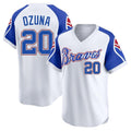 Custom #20 White Throwback ATL Baseball Shirt Top