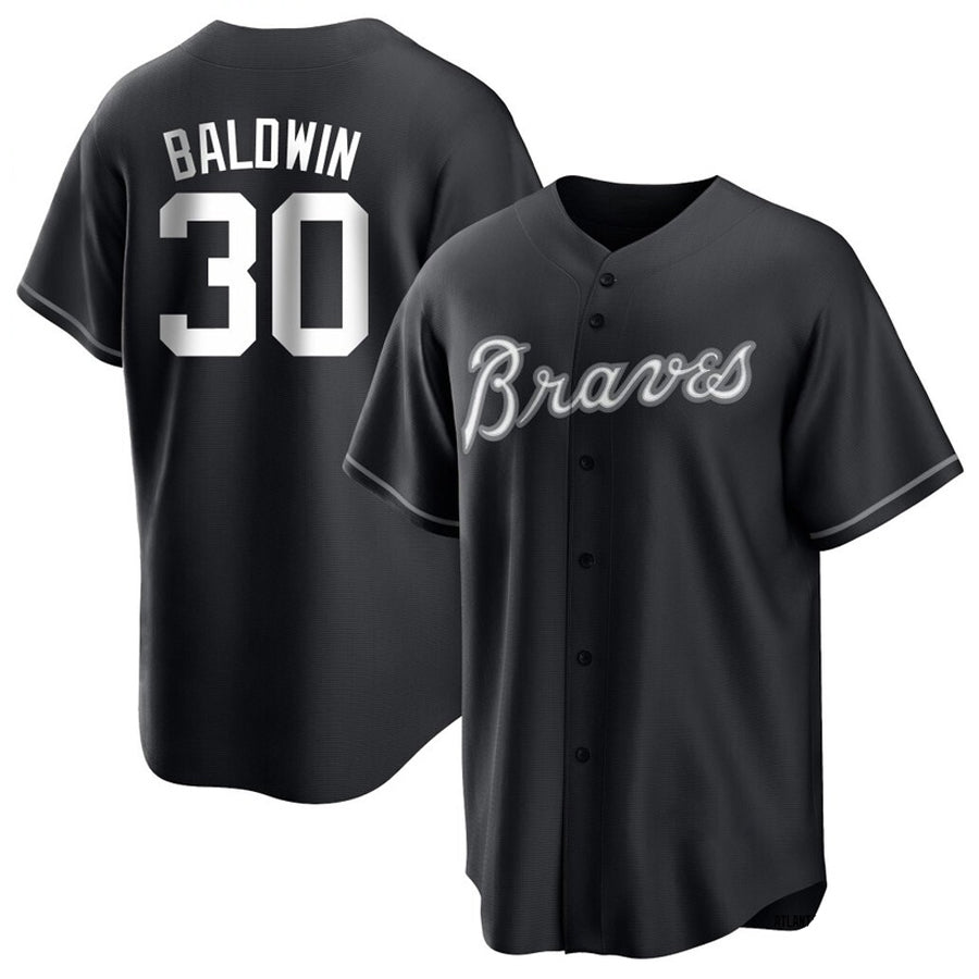 Custom #30 Black ATL Baseball Shirt Top