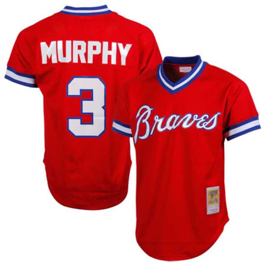 Custom #3 Red 1980 ATL Baseball Shirt Top