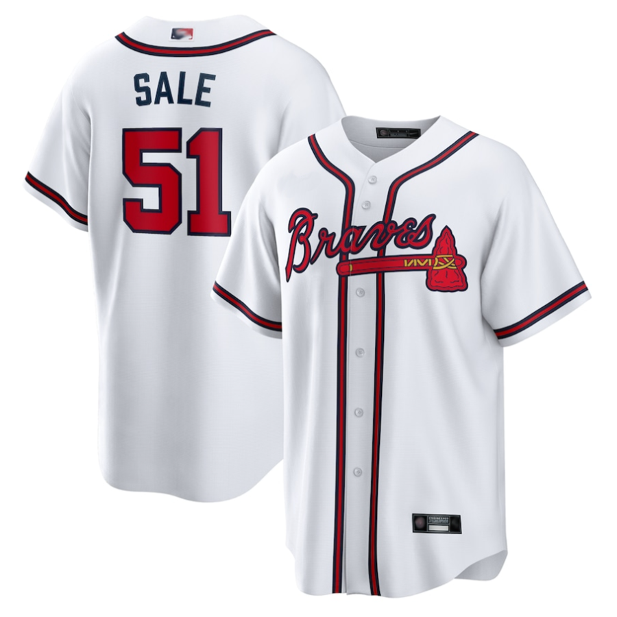 Custom #51 White ATL Baseball Shirt Top