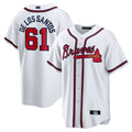 Custom #61 White ATL Baseball Shirt Top