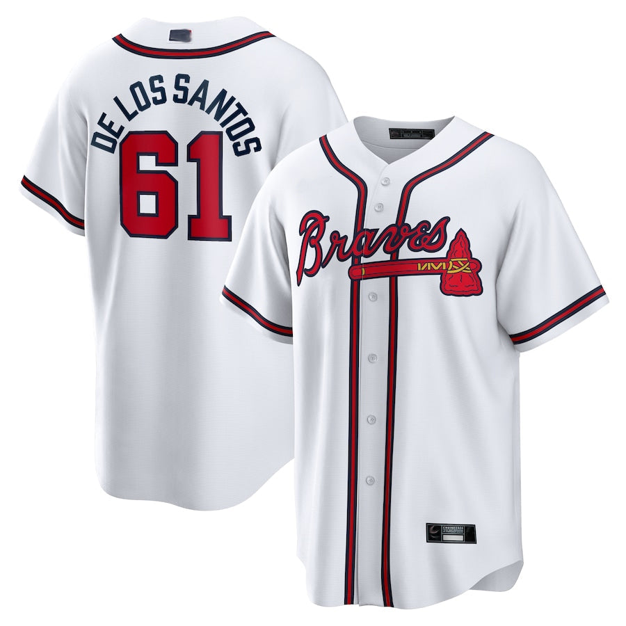 Custom #61 White ATL Baseball Shirt Top