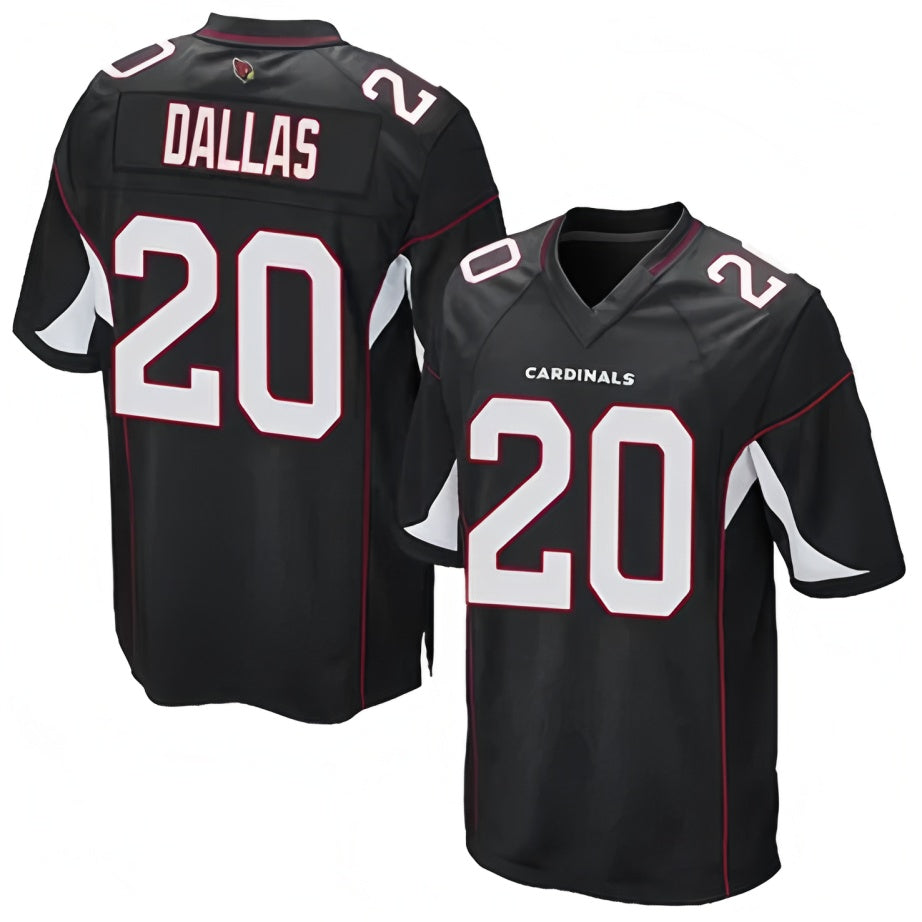Custom #20 Black ARI Football Shirt Top