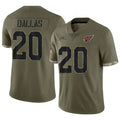Custom #20 Olive ARI Football Shirt Top