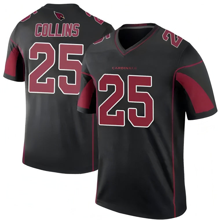 Custom #25 Black ARI Football Shirt Top