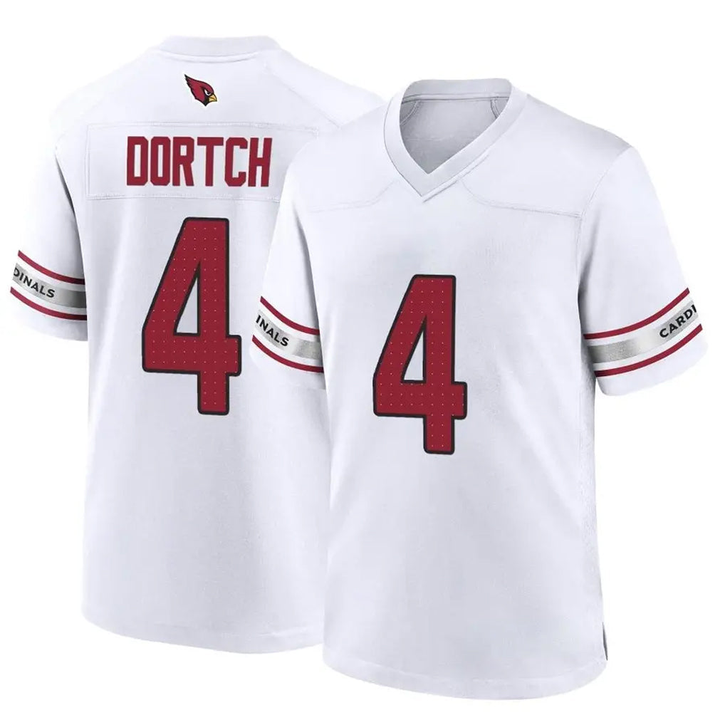Custom #4 White ARI Football Shirt Top