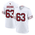Custom #63 White ARI Football Shirt Top