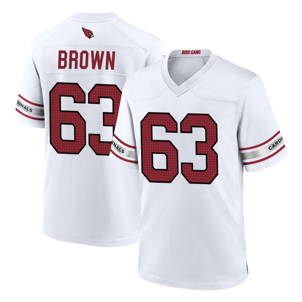 Custom #63 White ARI Football Shirt Top