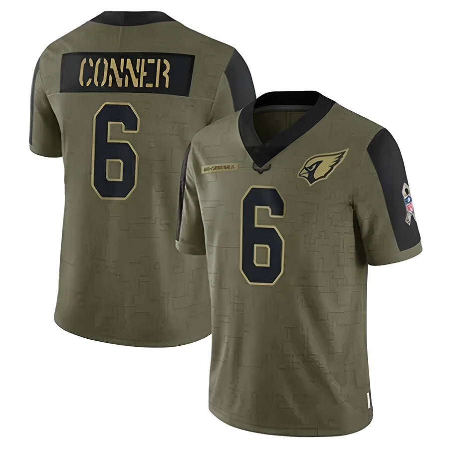 Custom #6 Olive ARI Football Shirt Top
