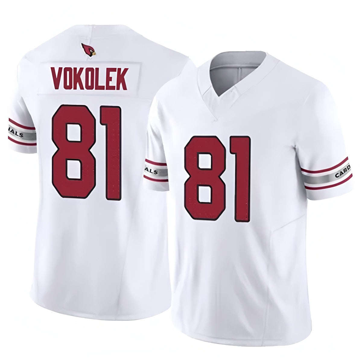 Custom #81 White ARI Football Shirt Top