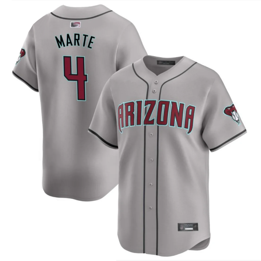 Custom #4 Gray ARI Baseball Shirt Top