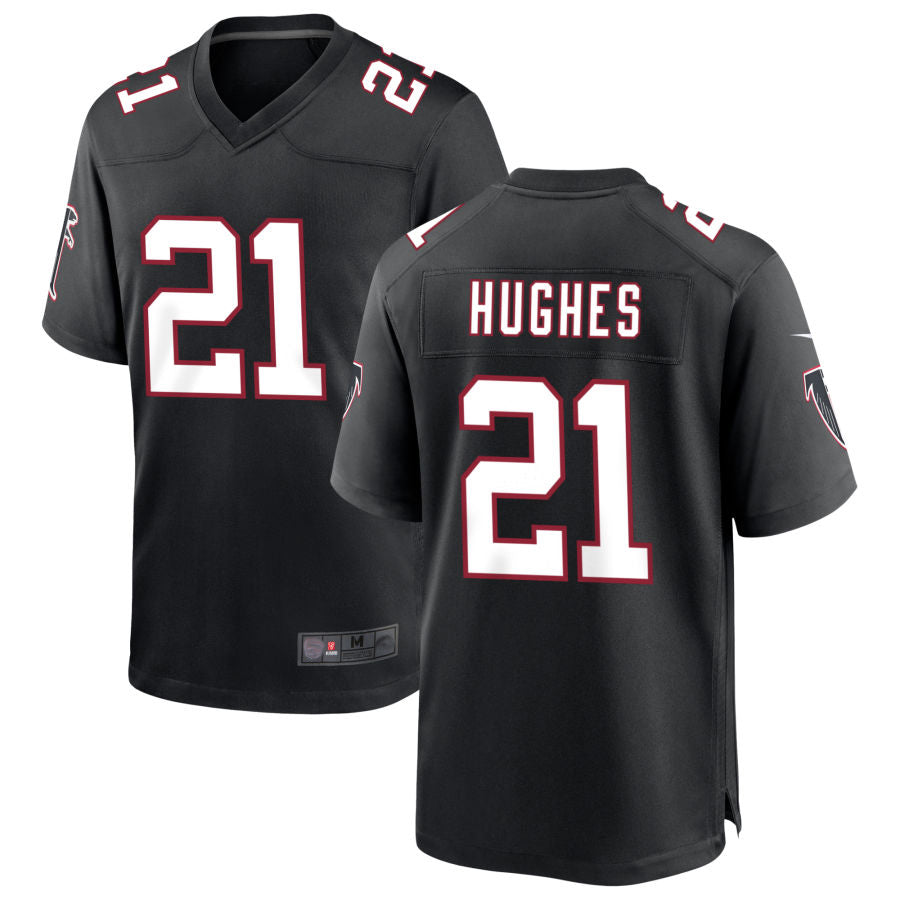 Custom #21 Black Throwback ATL Football Shirt Top