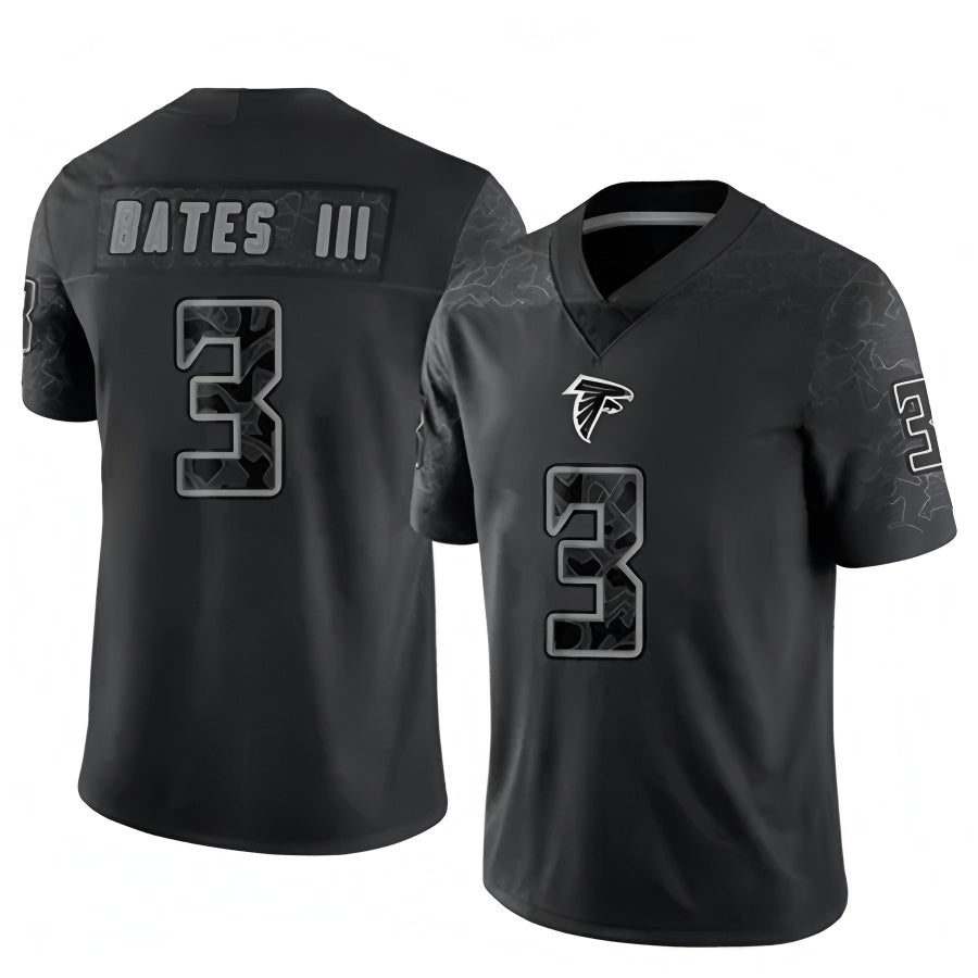 Custom #3 Black ATL Football Shirt Top
