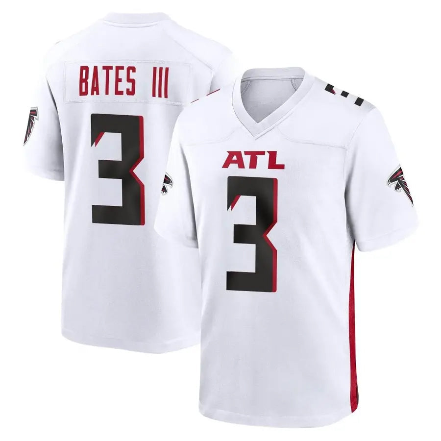 Custom #3 White ATL Football Shirt Top
