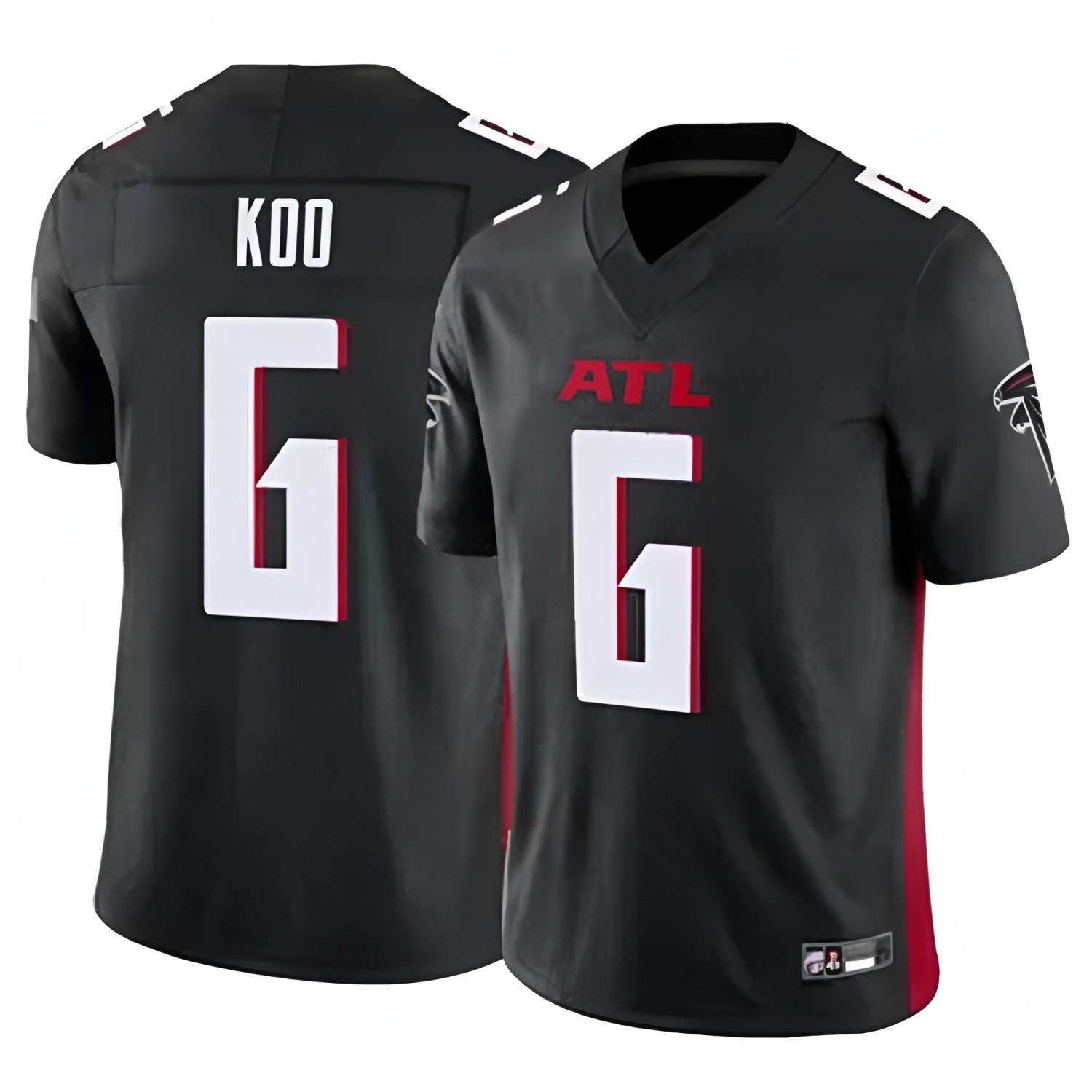 Custom #6 Black ATL Football Shirt Top