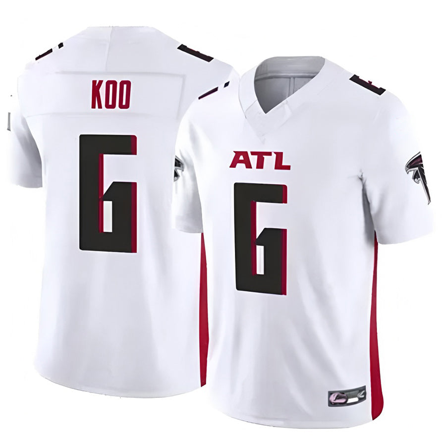 Custom #6 White ATL Football Shirt Top