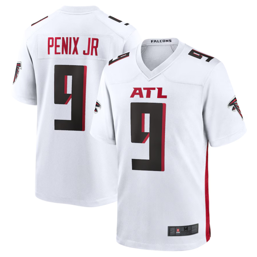Custom #9 White ATL Football Shirt Top
