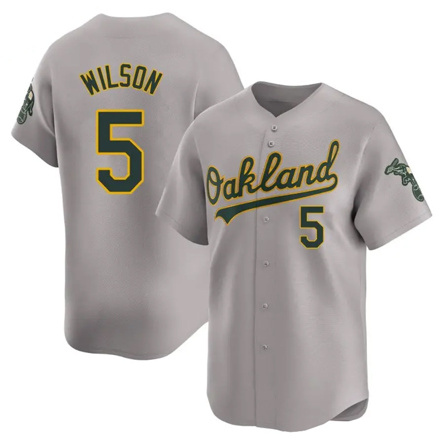 Custom #5 Gray OAK Baseball Shirt Top