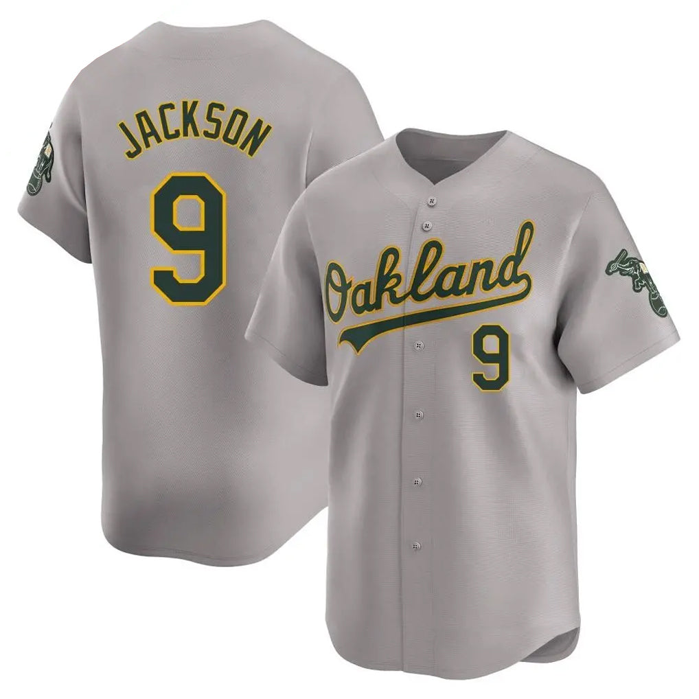 Custom #9 Gray OAK Baseball Shirt Top