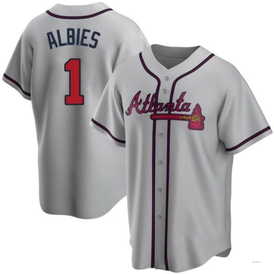 Custom #1 Gray ATL Baseball Shirt Top