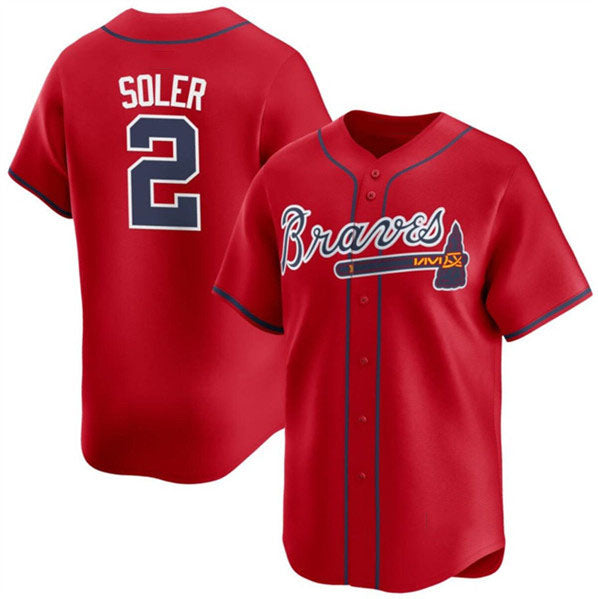 Custom #2 Red ATL Baseball Shirt Top