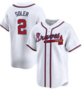 Custom #2 White ATL Baseball Shirt Top