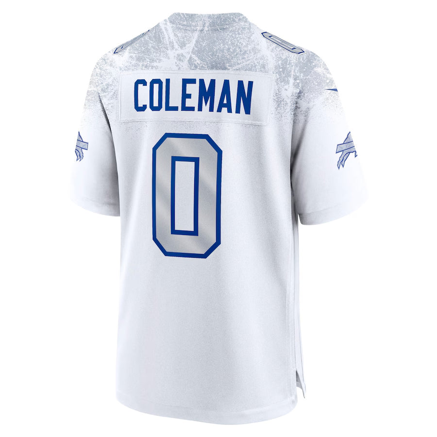 Custom #0 White BUF Football Shirt Top