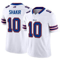 Custom #10 White BUF Football Shirt Top