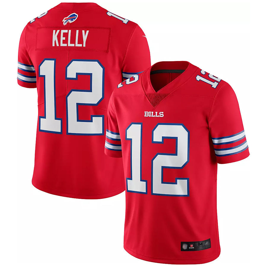 Custom #12 Red BUF Football Shirt Top