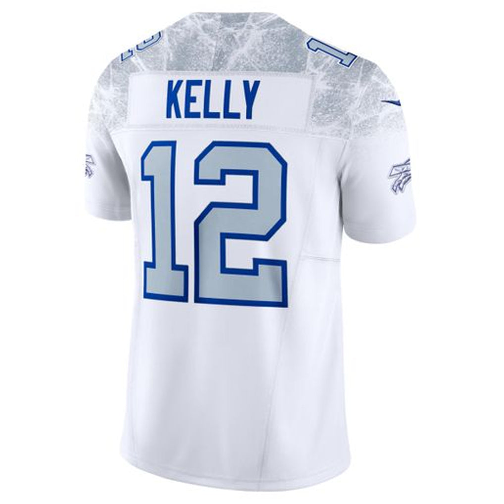 Custom #12 White BUF Football Shirt Top