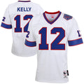 Custom #12 White Throwback BUF Football Shirt Top