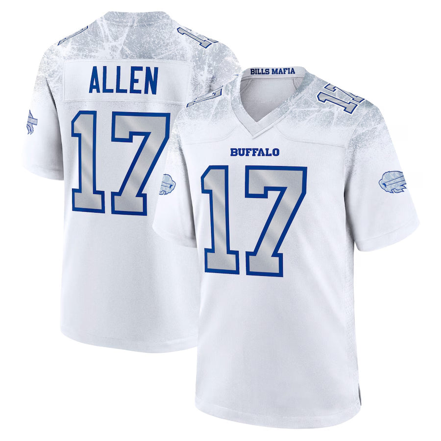 Custom #17 White BUF Football Shirt Top
