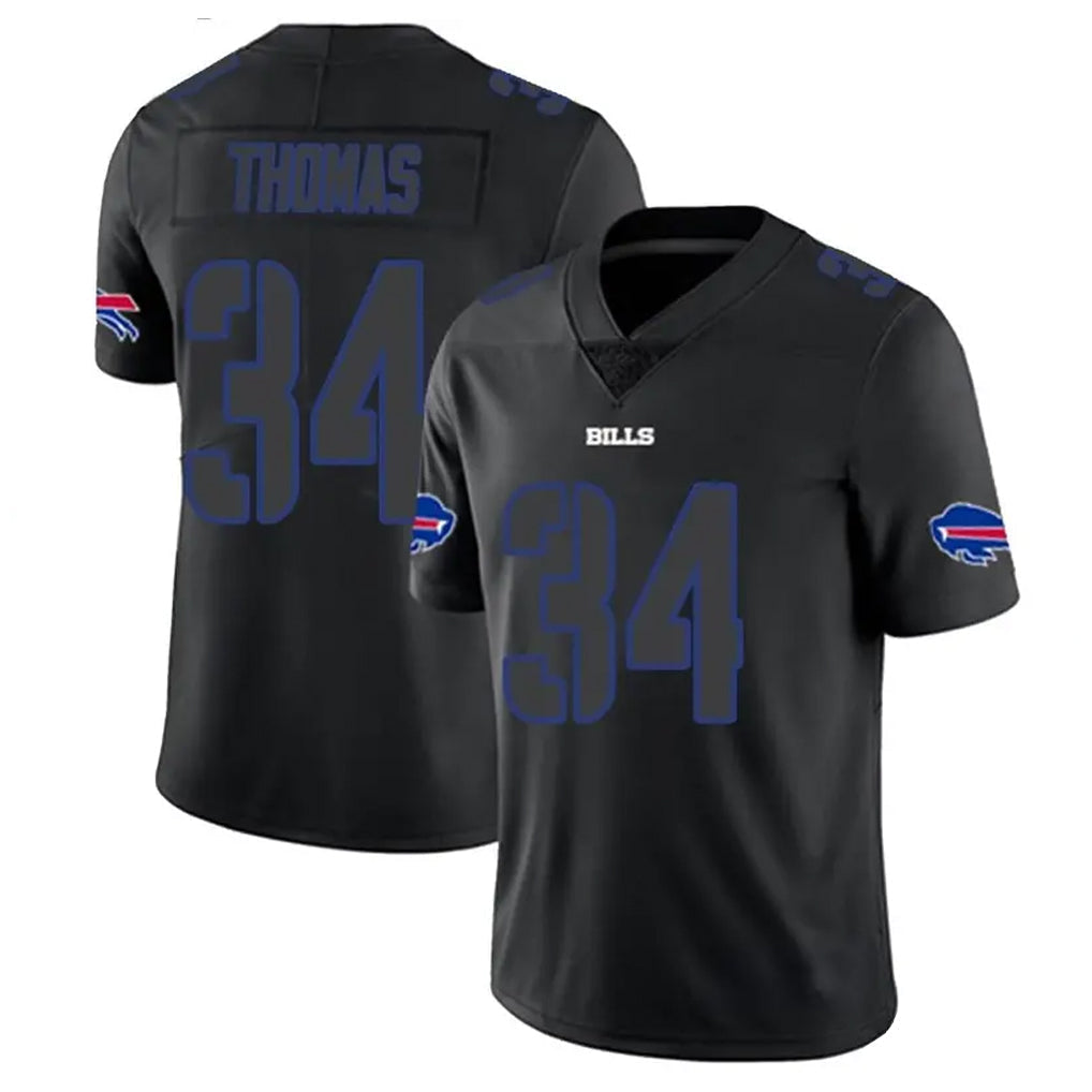 Custom #34 Black BUF Football Shirt Top