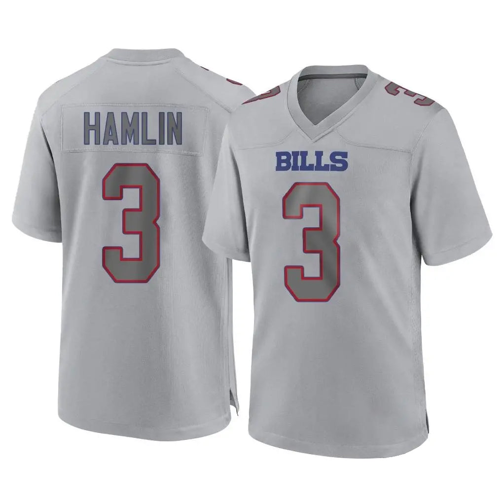 Custom #3 Gray BUF Football Shirt Top
