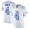 Custom #4 White BUF Football Shirt Top