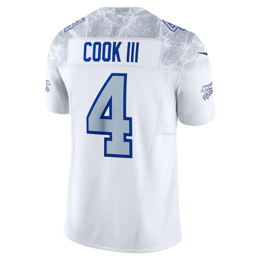 Custom #4 White BUF Football Shirt Top